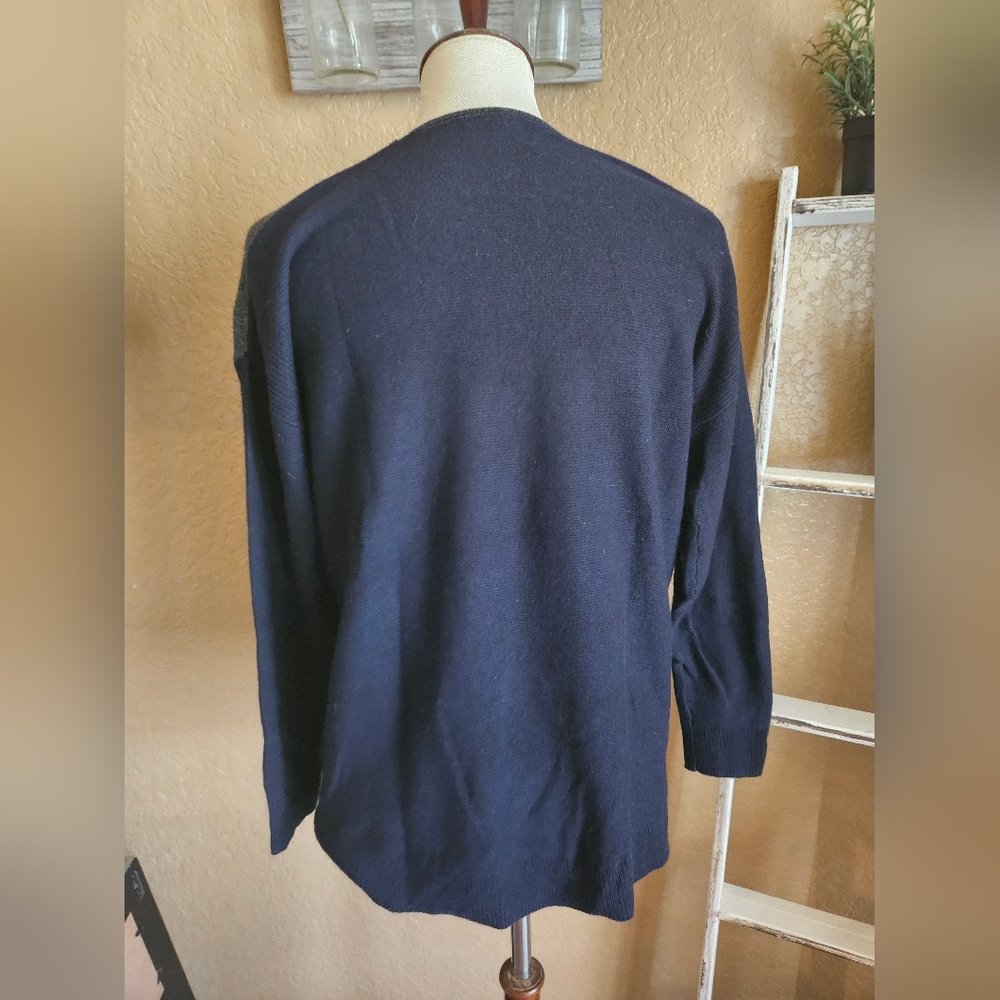 Madewell Kimball Colorblock Sweater Grey Navy Blue Size S - Picture 6 of 10